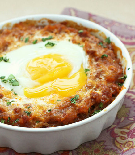 Cheesy Chorizo & Spaghetti Squash Egg Bake