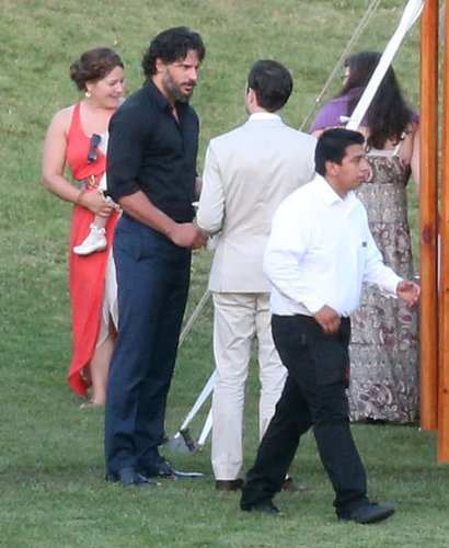 Joe Manganiello chatted with guests at the wedding.
Joe Manganiello chatted with guests at the wedding.