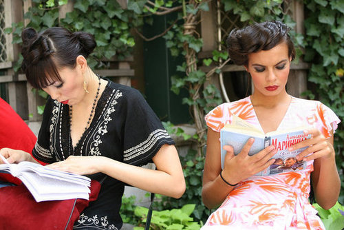 These gorgeous women read backstage at Multi By Bree's Spring 2006 show.
These gorgeous women read backstage at Multi By Bree's Spring 2006 show.