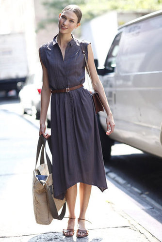 Karlie Kloss looked breezy between shows in a sundress and flat sandals.
Source: Greg Kessler
Karlie Kloss looked breezy between shows in a sundress and flat sandals.
Source: Greg Kessler