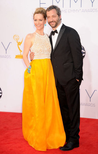 Leslie Mann, mom to Iris and Maude, shone bright on the Emmys red carpet.
Leslie Mann, mom to Iris and Maude, shone bright on the Emmys red carpet.