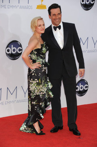 Mad Men costars Jon Hamm and and Elizabeth Moss posed together.
Mad Men costars Jon Hamm and and Elizabeth Moss posed together.