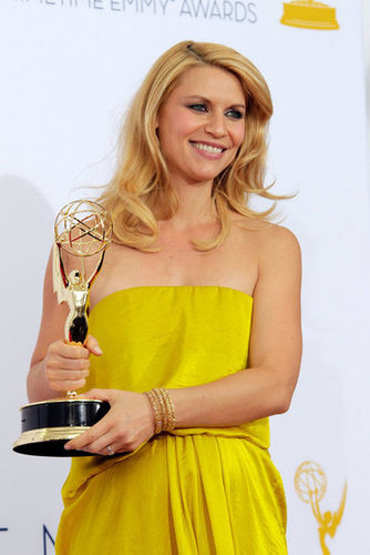 Claire Danes showed off her Emmy.
Claire Danes showed off her Emmy.