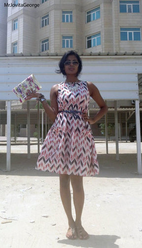 retro style printed 50's dress