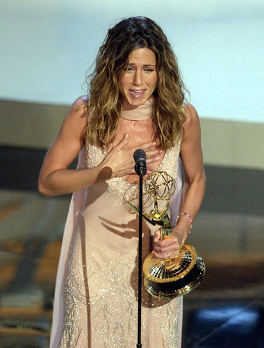 Jennifer Aniston emotionally accepted her award in 2002.
Jennifer Aniston emotionally accepted her award in 2002.