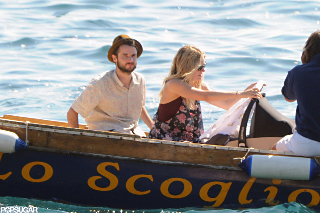Sienna Miller checked on baby Marlowe while on a boat with Tom Sturridge.
Sienna Miller checked on baby Marlowe while on a boat with Tom Sturridge.