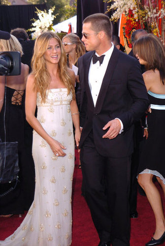 Jennifer Aniston wore a lovely white and gold gown to the festivities in 2004.
Jennifer Aniston wore a lovely white and gold gown to the festivities in 2004.