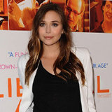 Shop Elizabeth Olsen's Sleek White Blazer and Leather Pencil Skirt Shop Elizabeth Olsen's Sleek White Blazer and Leather Pencil Skirt