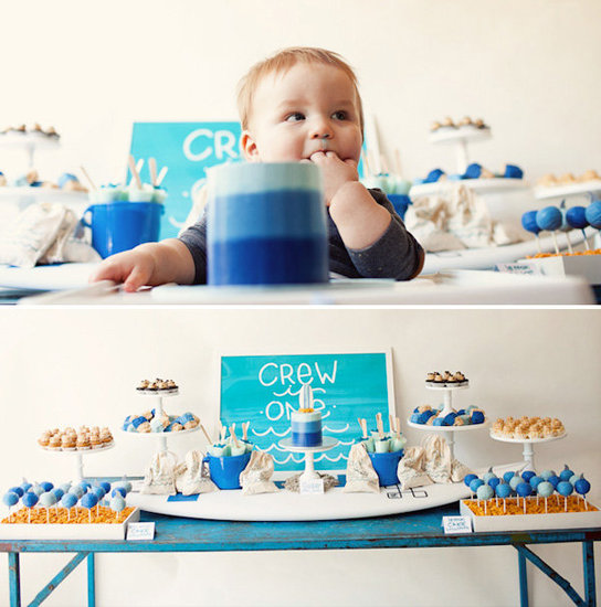 A Blue Ombre Surf Birthday Brunch