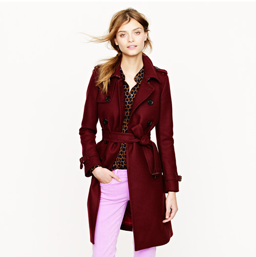 A gorgeous merlot-hued cashmere coat.
J.Crew Wool Cashmere Icon Trench ($325)
A gorgeous merlot-hued cashmere coat.
J.Crew Wool Cashmere Icon Trench ($325)