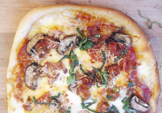 Pepperoni, Mushroom, and Sausage Pizza Pepperoni, Mushroom, and Sausage Pizza