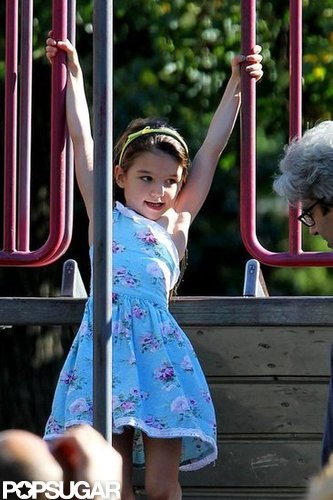 Suri Cruise climbed around a playground in Brooklyn.
Suri Cruise climbed around a playground in Brooklyn.