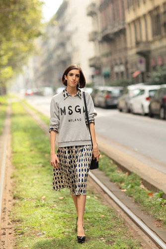 We could live in this kind of style combo — a cheeky sweatshirt over a sweet collared dress? We're sold.
Source: Greg Kessler
We could live in this kind of style combo — a cheeky sweatshirt over a sweet collared dress? We're sold.
Source: Greg Kessler