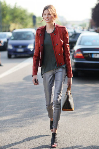 We love this slick metallic pant versus bold red military-inspired jacket — it's a low-key pairing with a lot of attitude.
Source: Greg Kessler
We love this slick metallic pant versus bold red military-inspired jacket — it's a low-key pairing with a lot of attitude.
Source: Greg Kessler