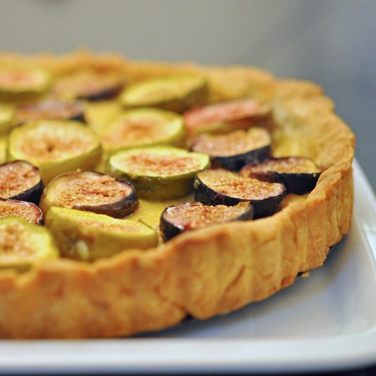 Fig and Orange-Blossom Custard Tart Recipe Fig and Orange-Blossom Custard Tart Recipe