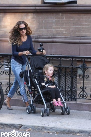 Sarah Jessica Parker walked with Tabitha Broderick in a stroller.
Sarah Jessica Parker walked with Tabitha Broderick in a stroller.