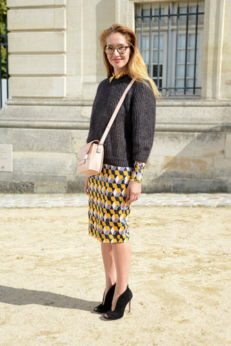A printed H&M skirt amped up the interest on this Fall pullover.
A printed H&M skirt amped up the interest on this Fall pullover.