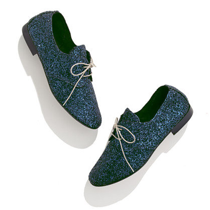 It would be a mistake to reserve these Anniel Glitter Oxfords ($221) for your dressy occasions; they would lend a fun sparkle to your everyday looks, too.
It would be a mistake to reserve these Anniel Glitter Oxfords ($221) for your dressy occasions; they would lend a fun sparkle to your everyday looks, too.