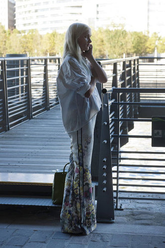 A scene-stealing pair of flares complemented a basic button-down in this snap-worthy moment.
A scene-stealing pair of flares complemented a basic button-down in this snap-worthy moment.