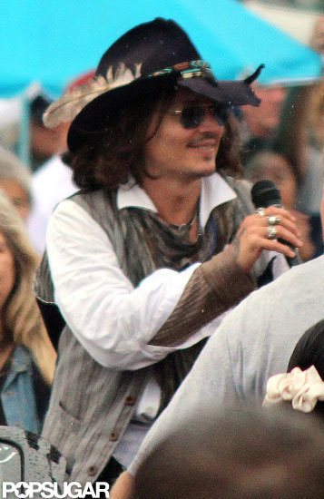 Johnny Depp made a surprise visit to the Comanche Nation Fair in Lawton, OK.
Johnny Depp made a surprise visit to the Comanche Nation Fair in Lawton, OK.