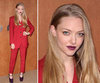 Amanda Seyfried's Purple Lipstick and Shoes