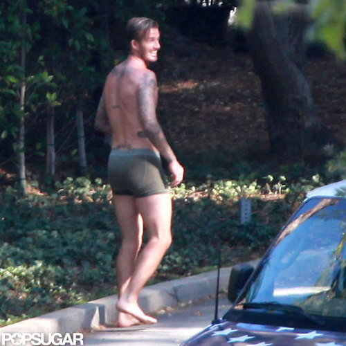 David Beckham was in his underwear.
David Beckham was in his underwear.