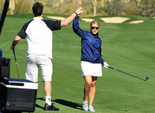 Lo Bosworth celebrated a great shot with a friend during a February 2010 round of golf in Arizona.
Lo Bosworth celebrated a great shot with a friend during a February 2010 round of golf in Arizona.