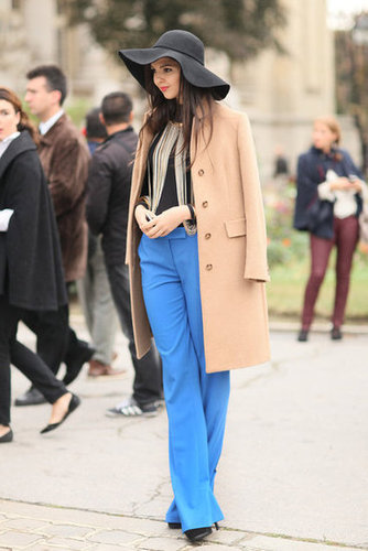 A camel coat grounded these bright pants and statement necklace with a classical touch.
A camel coat grounded these bright pants and statement necklace with a classical touch.