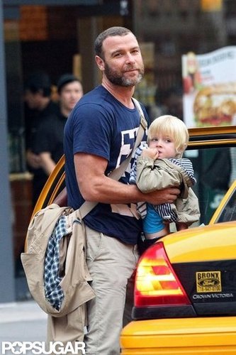 Liev Schreiber helped Kai Schreiber out of a taxi in NYC.
Liev Schreiber helped Kai Schreiber out of a taxi in NYC.