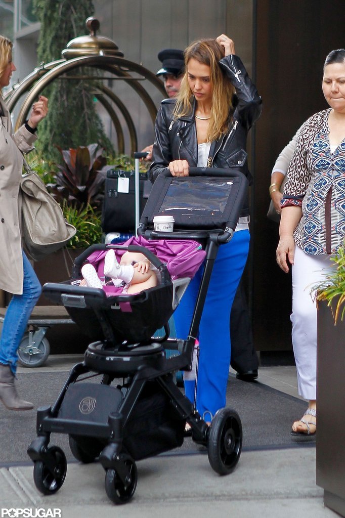 Jessica Alba made her way out of a hotel in NYC with Haven Warren. Jessica Alba made her way out of a hotel in NYC with Haven Warren.