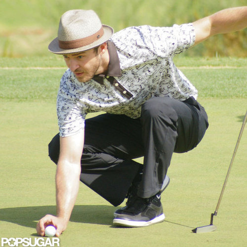 Justin Timberlake lined up his golf ball.
Justin Timberlake lined up his golf ball.