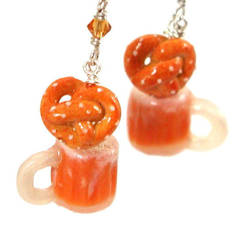 Beer and Pretzel Earrings ($34)