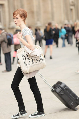 Model on the move.
Model on the move.