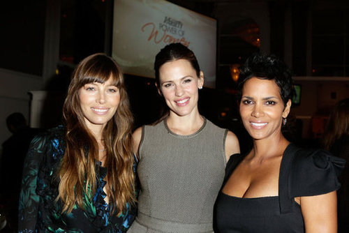Jessica Biel posed with Jennifer Garner and Halle Berry.
Jessica Biel posed with Jennifer Garner and Halle Berry.