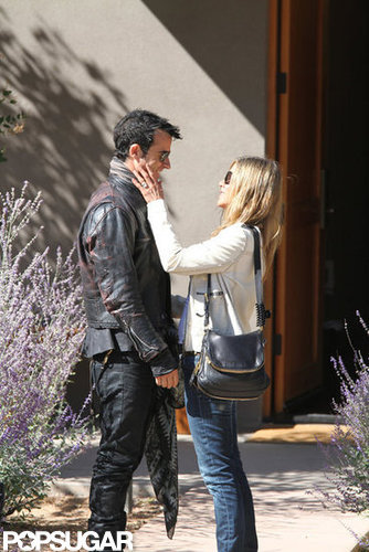 Jennifer Aniston and Justin Theroux announced their engagement in August 2012 but waited until October that year to debut her huge engagement ring during a couple's getaway to Santa Fe, NM.
Jennifer Aniston and Justin Theroux announced their engagement in August 2012 but waited until October that year to debut her huge engagement ring during a couple's getaway to Santa Fe, NM.