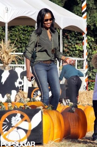 Garcelle Beauvais picked pumpkins at a patch in LA.
Garcelle Beauvais picked pumpkins at a patch in LA.