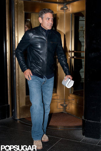 George Clooney left his NYC hotel for an evening out with friends in Manhattan.
George Clooney left his NYC hotel for an evening out with friends in Manhattan.
