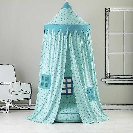Kids Canopy: Teal Polka Dot Play Circus Tent