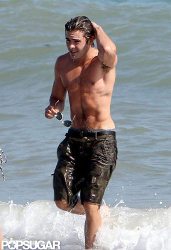 Zac Efron took a shirtless dip during a July 2011 day in Malibu.
Zac Efron took a shirtless dip during a July 2011 day in Malibu.