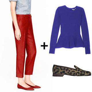 Peplum Sweater and Wool Pants Outfit