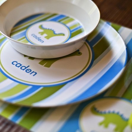 Personalized Boys Three-Piece Dinnerware Set Personalized Boys Three-Piece Dinnerware Set