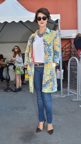Perk up denim and a white tee with an all-over floral-print coat — the effect is pretty, and would feel even more seasonal with a navy or dark-hued knit layered up underneath.
Perk up denim and a white tee with an all-over floral-print coat — the effect is pretty, and would feel even more seasonal with a navy or dark-hued knit layered up underneath.