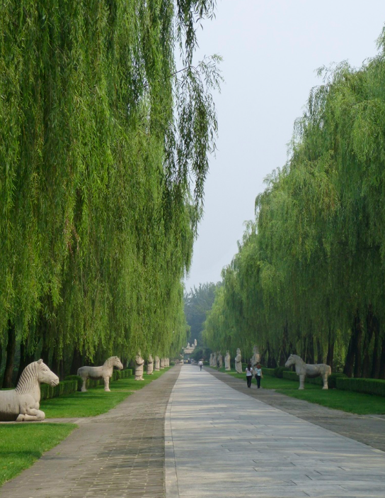 Sacred way and stone stone statues Sacred way and stone stone statues