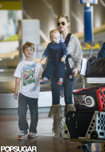 Kate Hudson Lands in Paris With Her Boys Ryder and Bingham Kate Hudson Lands in Paris With Her Boys Ryder and Bingham