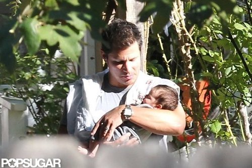 Nick Lachey carried baby Camden Lachey.
Nick Lachey carried baby Camden Lachey.