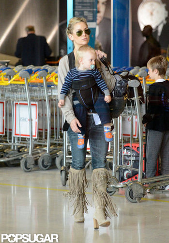 Kate Hudson Lands in Paris With Her Boys Ryder and Bingham Kate Hudson Lands in Paris With Her Boys Ryder and Bingham