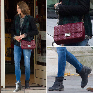 Olivia Palermo Pulls off Burgundy and Plaid on the Street in Paris: Steal Her Off-Duty Style!