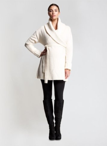Perfect with your favorite leggings and boots, this belted cardigan from Isabella Oliver ($76, originally $189) is made from luxurious cotton and merino wool blend. It has a fashionable shawl neck and an attached belt.
Perfect with your favorite leggings and boots, this belted cardigan from Isabella Oliver ($76, originally $189) is made from luxurious cotton and merino wool blend. It has a fashionable shawl neck and an attached belt.