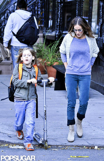 Sarah Jessica Parker walked alongside James Broderick's scooter in NYC.
Sarah Jessica Parker walked alongside James Broderick's scooter in NYC.
