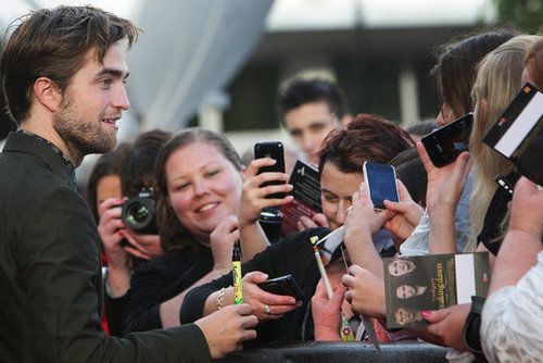 Robert Pattinson greeted fans in Sydney.
Robert Pattinson greeted fans in Sydney.